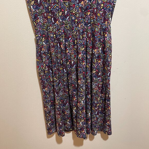 Boden Flutter Sleeve Jersey Dress Paisley Patterned - Picture 13 of 14